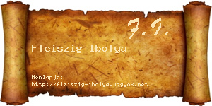 Fleiszig Ibolya névjegykártya
